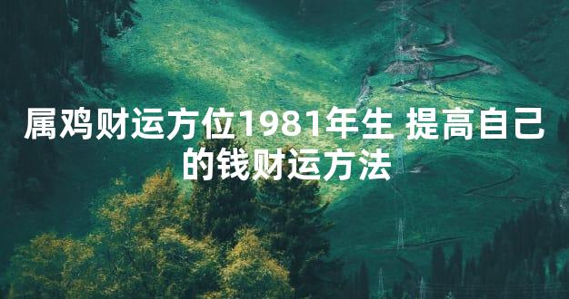 属鸡财运方位1981年生 提高自己的钱财运方法